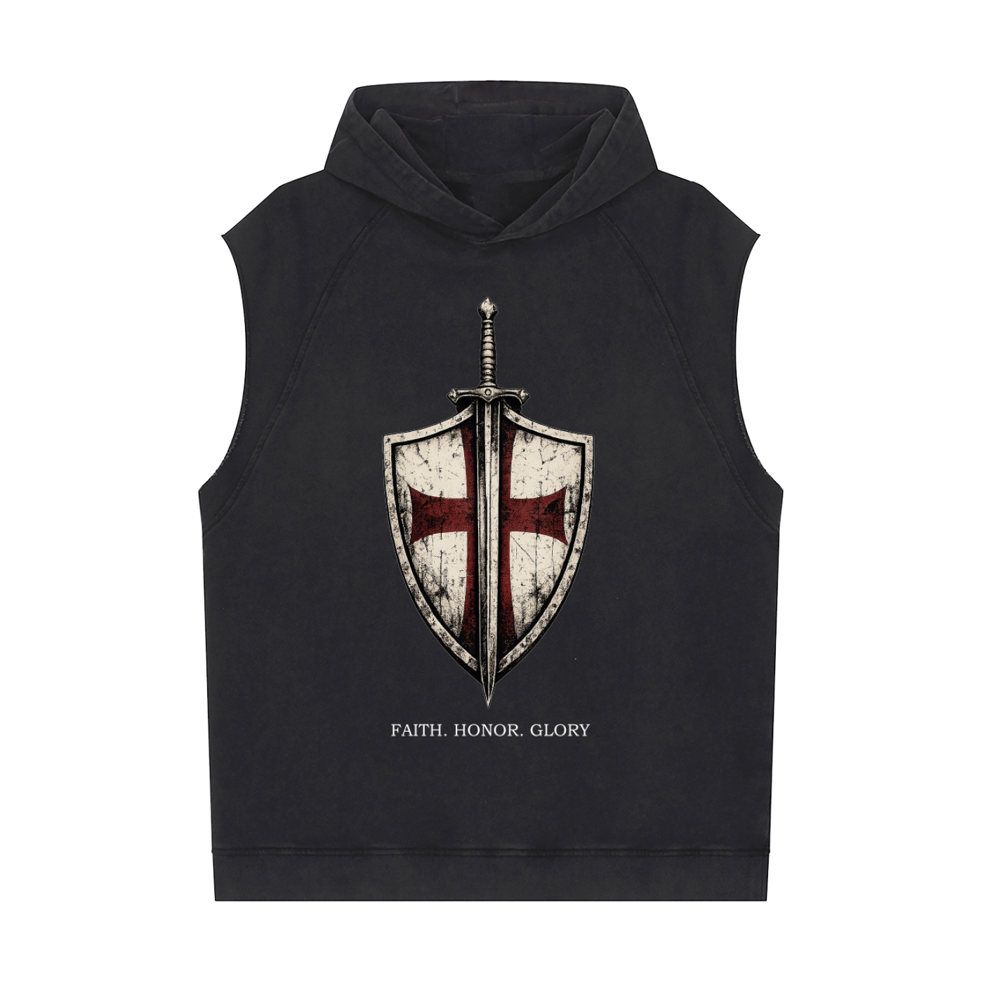 Snow Washed Sleeveless Hoodie