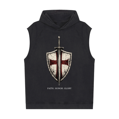 Snow Washed Sleeveless Hoodie